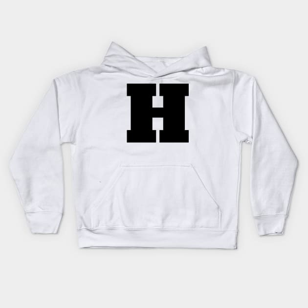 Alphabet H (Uppercase letter h), Letter H Kids Hoodie by maro_00